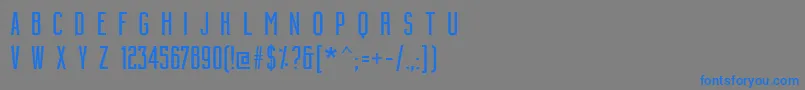 フォントBuildingCondensedmedium – 灰色の背景に青い文字