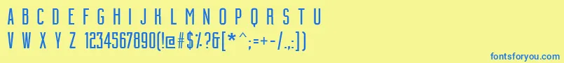 BuildingCondensedmedium Font – Blue Fonts on Yellow Background