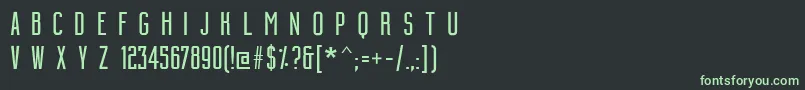 フォントBuildingCondensedmedium – 黒い背景に緑の文字