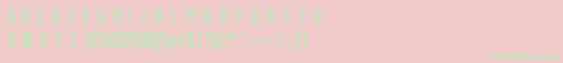フォントBuildingCondensedmedium – ピンクの背景に緑の文字
