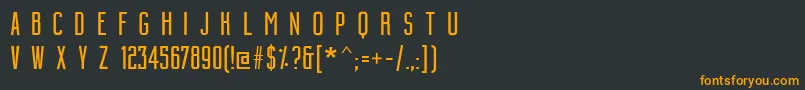 フォントBuildingCondensedmedium – 黒い背景にオレンジの文字