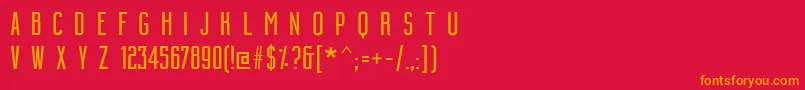 フォントBuildingCondensedmedium – 赤い背景にオレンジの文字