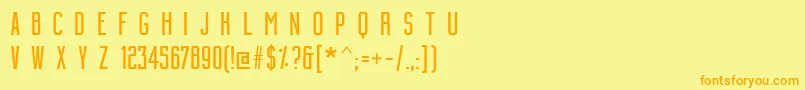 Fonte BuildingCondensedmedium – fontes laranjas em um fundo amarelo