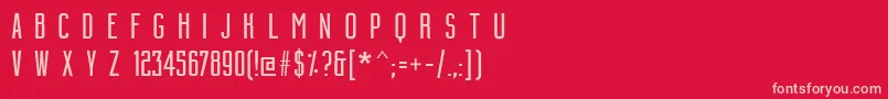 BuildingCondensedmedium Font – Pink Fonts on Red Background
