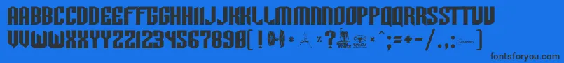 Tiewing Font – Black Fonts on Blue Background