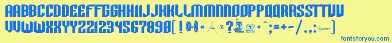 Tiewing Font – Blue Fonts on Yellow Background