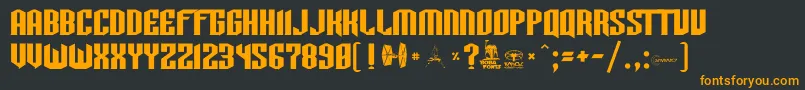 Tiewing Font – Orange Fonts on Black Background