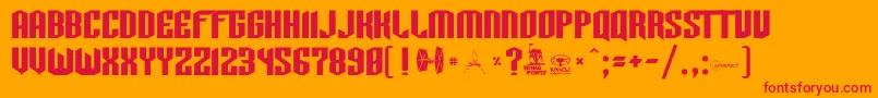 Tiewing Font – Red Fonts on Orange Background