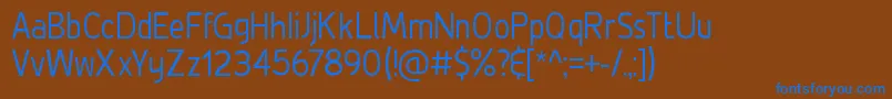 Шрифт DeLuxeLightCondensed – синие шрифты на коричневом фоне