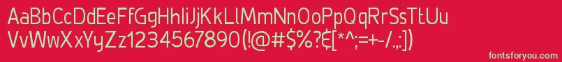 DeLuxeLightCondensed Font – Green Fonts on Red Background