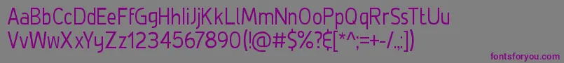 DeLuxeLightCondensed Font – Purple Fonts on Gray Background