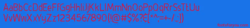 DeLuxeLightCondensed Font – Red Fonts on Blue Background
