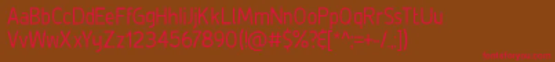 DeLuxeLightCondensed Font – Red Fonts on Brown Background