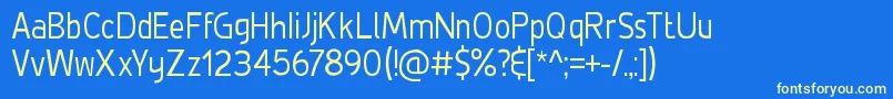 DeLuxeLightCondensed Font – Yellow Fonts on Blue Background