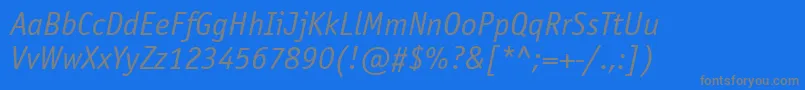 OfficinasansettItalic Font – Gray Fonts on Blue Background