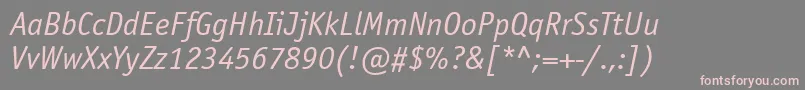 OfficinasansettItalic Font – Pink Fonts on Gray Background