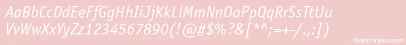 OfficinasansettItalic Font – White Fonts on Pink Background