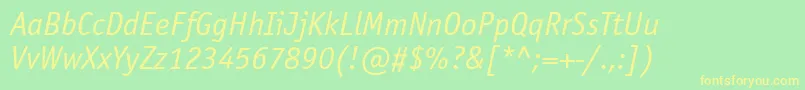 OfficinasansettItalic Font – Yellow Fonts on Green Background
