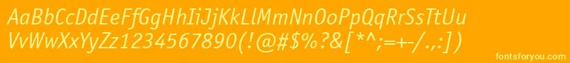 OfficinasansettItalic Font – Yellow Fonts on Orange Background