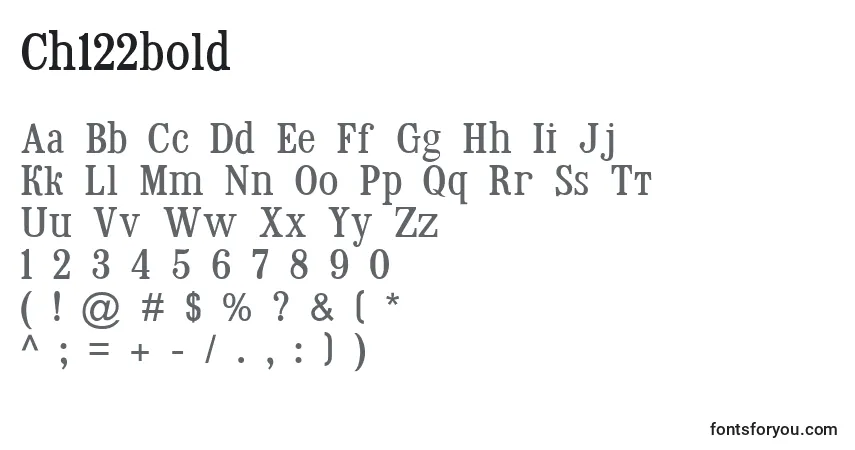 A fonte Ch122bold – alfabeto, números, caracteres especiais