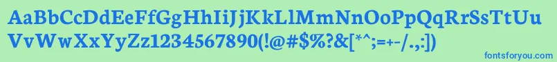NeutonBold Font – Blue Fonts on Green Background