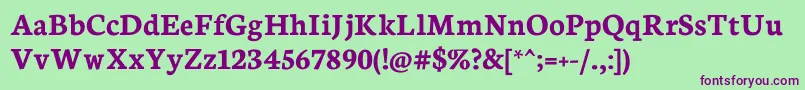 NeutonBold Font – Purple Fonts on Green Background