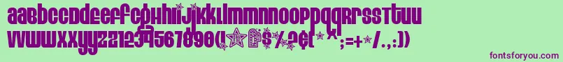 Eight ffy Font – Purple Fonts on Green Background