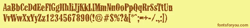 ColonelrandomBold Font – Brown Fonts on Yellow Background