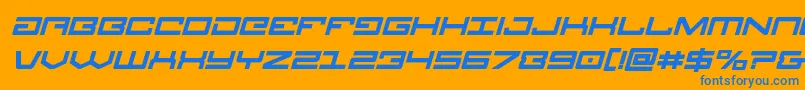 Legionboldital Font – Blue Fonts on Orange Background