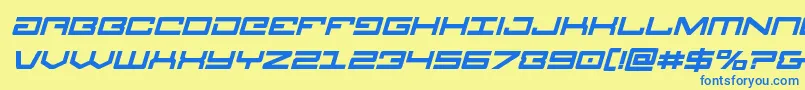 Legionboldital Font – Blue Fonts on Yellow Background