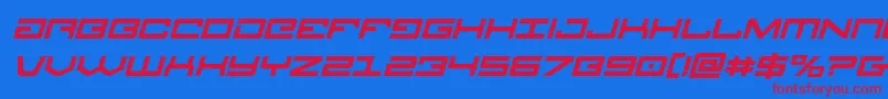 Legionboldital-Schriftart – Rote Schriften auf blauem Hintergrund