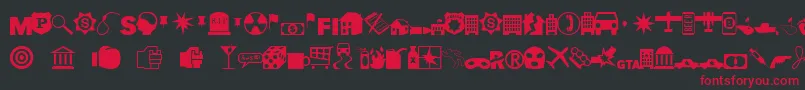 フォントEsriCrimeAnalysis – 黒い背景に赤い文字
