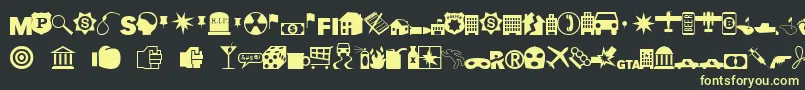 EsriCrimeAnalysis Font – Yellow Fonts on Black Background