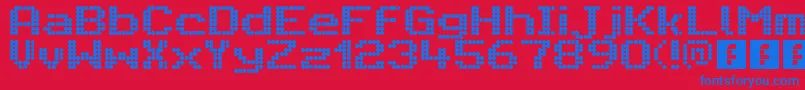 CitaroVoorEnkeleHoogteBreed-Schriftart – Blaue Schriften auf rotem Hintergrund