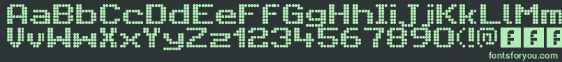 Fonte CitaroVoorEnkeleHoogteBreed – fontes verdes em um fundo preto