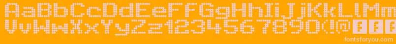 CitaroVoorEnkeleHoogteBreed-fontti – vaaleanpunaiset fontit oranssilla taustalla