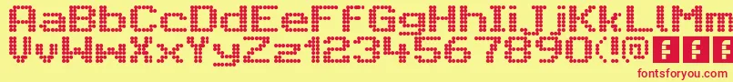 CitaroVoorEnkeleHoogteBreed Font – Red Fonts on Yellow Background
