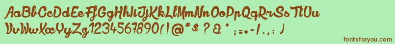 RookiesShowtimes Font – Brown Fonts on Green Background