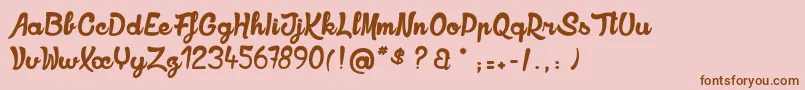 RookiesShowtimes Font – Brown Fonts on Pink Background