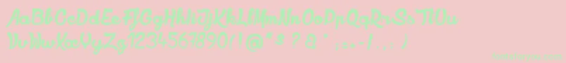 RookiesShowtimes Font – Green Fonts on Pink Background