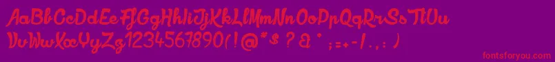 RookiesShowtimes Font – Red Fonts on Purple Background