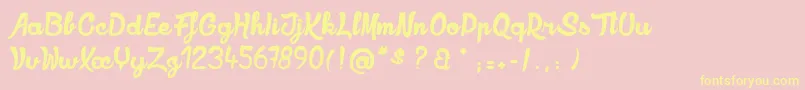 RookiesShowtimes Font – Yellow Fonts on Pink Background