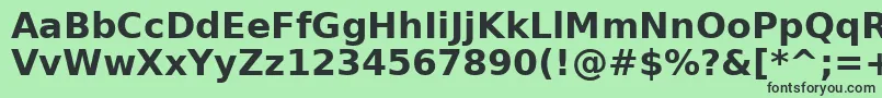 フォントAeOuhodBold – 緑の背景に黒い文字