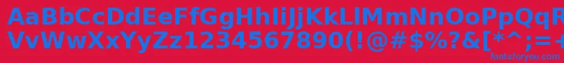 フォントAeOuhodBold – 赤い背景に青い文字