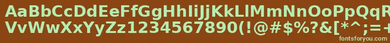 フォントAeOuhodBold – 緑色の文字が茶色の背景にあります。