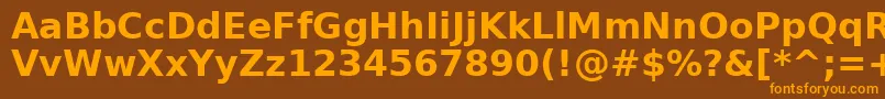 AeOuhodBold Font – Orange Fonts on Brown Background