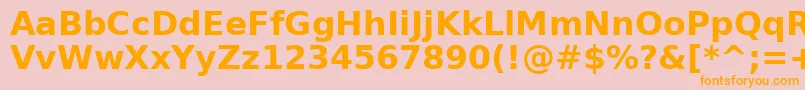 AeOuhodBold Font – Orange Fonts on Pink Background