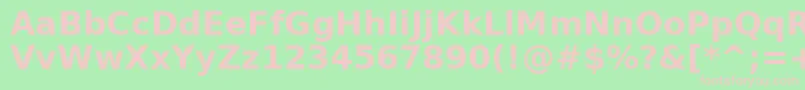 AeOuhodBold Font – Pink Fonts on Green Background