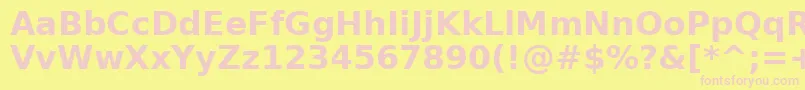 AeOuhodBold Font – Pink Fonts on Yellow Background