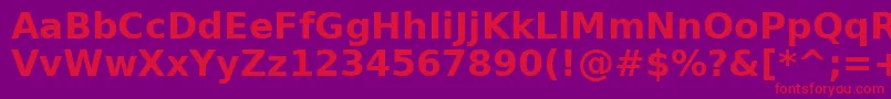 AeOuhodBold Font – Red Fonts on Purple Background